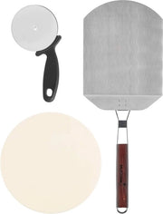 Set di Pizza con Piatto di Pizza, Spiedino per Pizza e Taglia Pizza per Grigliate