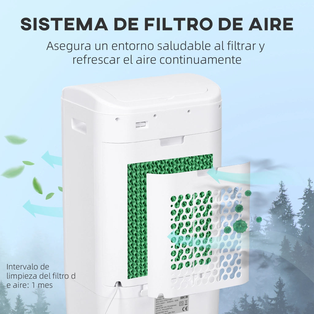 Raffreddatore Aria Portatile 15L 3 Velocita' Timer 7,5h ¨C Zephmum ¨C Bianco 37x32x78 cm