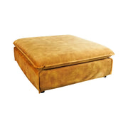 Pouf KALIA – Giallo senape – Velluto – Pouf contemporaneo