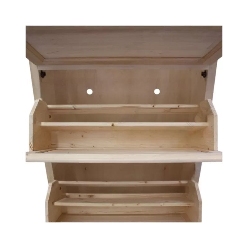 Scarpiera classica in legno 4  ribalte grezzo l.80 p.30 h.170 (1220) - Mobili 2G