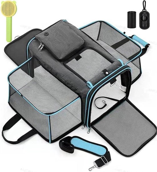 Portatile zaino per gatti e piccoli cani - Viaggio aereo in auto - Tasca respirante per gatti - Scatola di trasporto