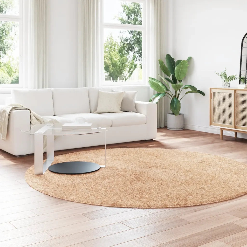 Tappeto Shaggy a Pelo Lungo NAVARRA Beige 240x240 cm poliestere 4102925