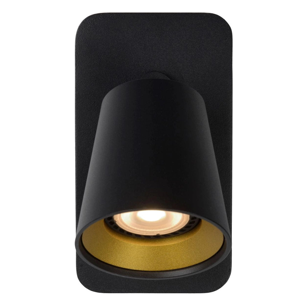 Applique Lucide Turnon GU10 5W 2200-3000K nero oro dimmerabile