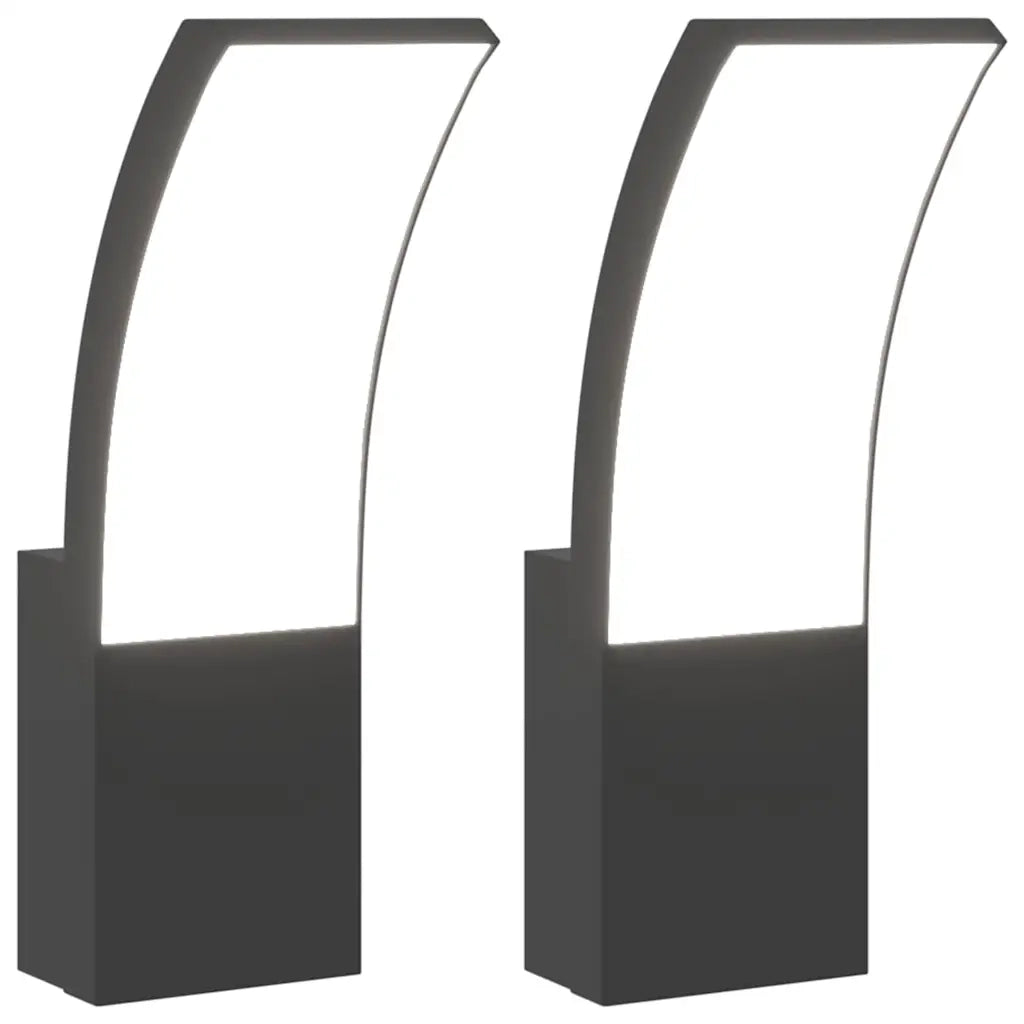 Applique per Esterni con LED 2 pz Nere Alluminio Pressofuso 4006261