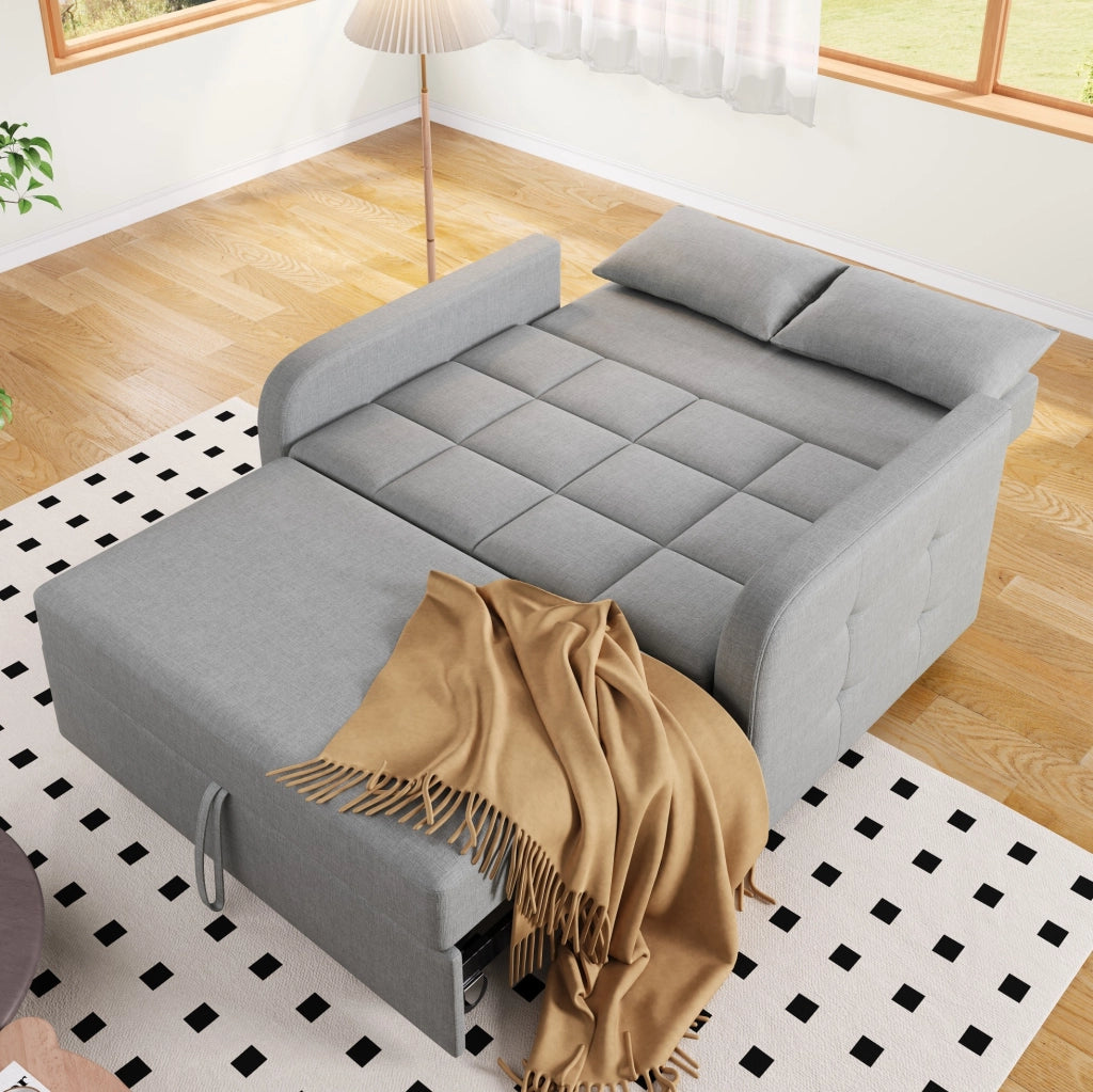 Divano letto pieghevole con schienale reclinabile a 3 posizioni; 127 cm; grigio antico