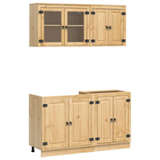 Mobiletto dal design moderno con ripiani contenitore per soggiorno/sala da pranzo 80 x 46 x 81,5 cm pino massello finitura miele 02_0056017