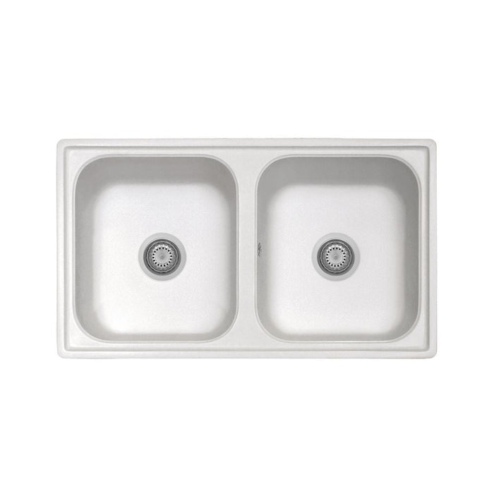 Lavello 86x50 cm 2 vasche bianco Samet