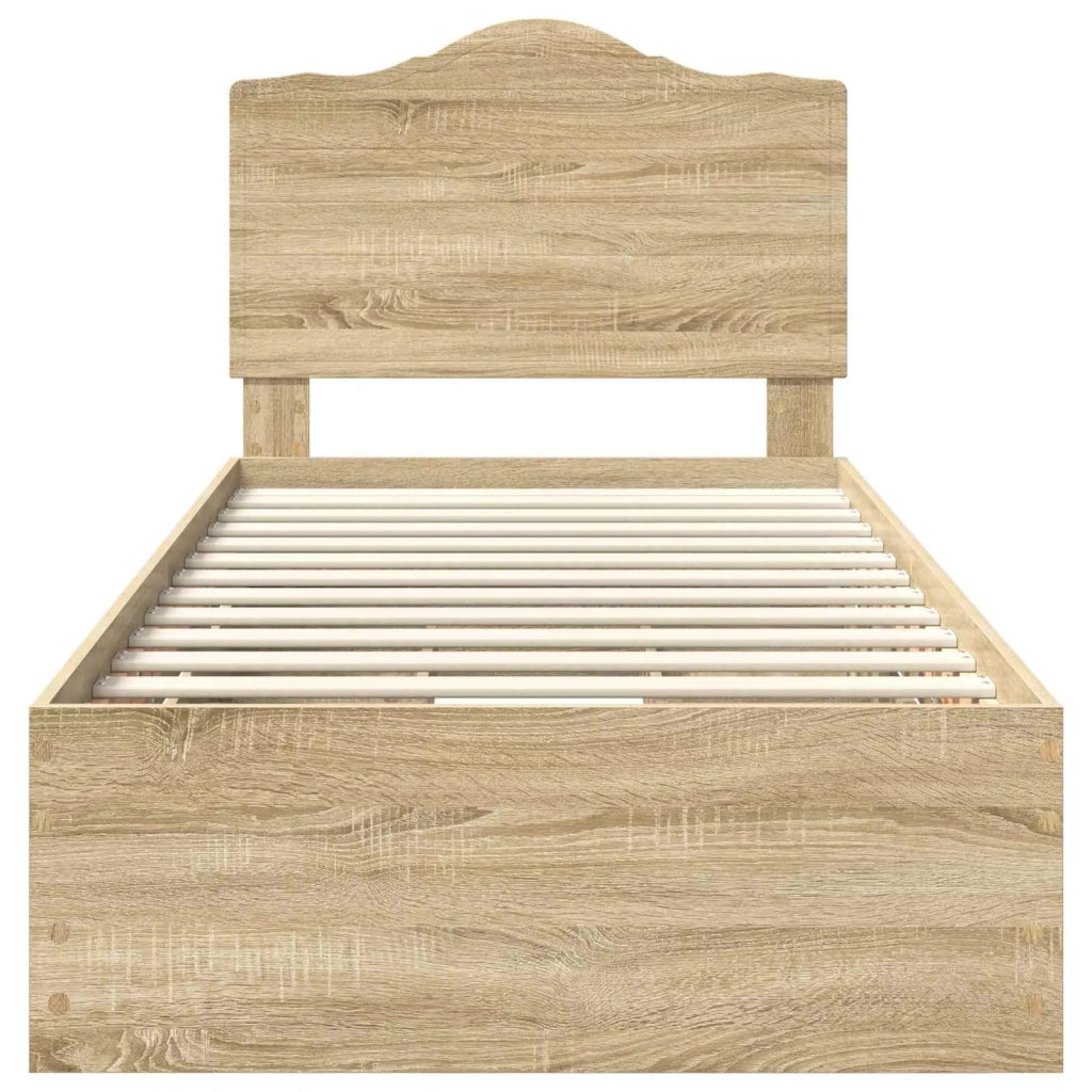 Struttura del letto con cassetto Rovere Sonoma 75 x 190 cm 3413466