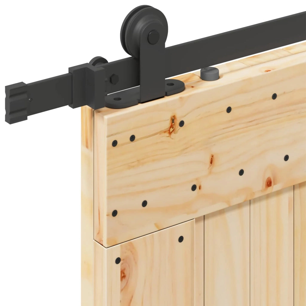 Porta scorrevole NARVIK Naturale e Nero 70 x 210 cm (152,5 cm) 3445311