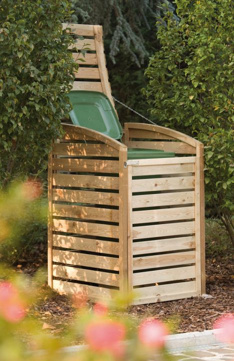 Porta Bidoni da Esterno in Legno di Conifera Clean 80X75X128Cm