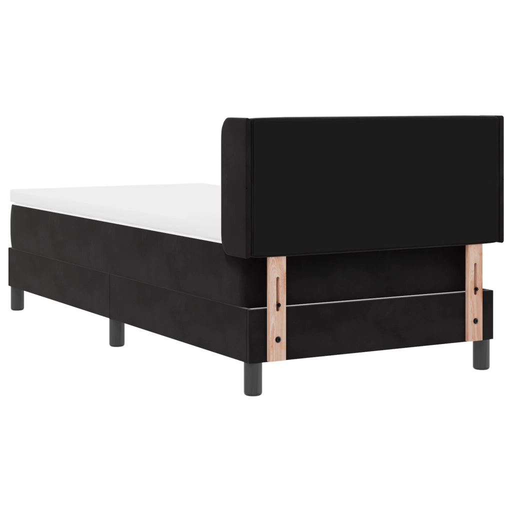 Letto Box Spring con Materasso Nero 100x200 cm Velluto