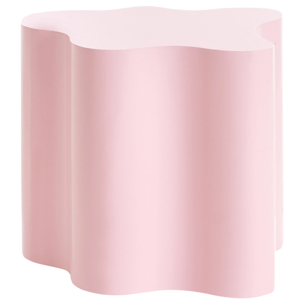 Tavolino rosa pastello Piano in MDF Base in metallo ø 50 cm Design moderno Soggiorno