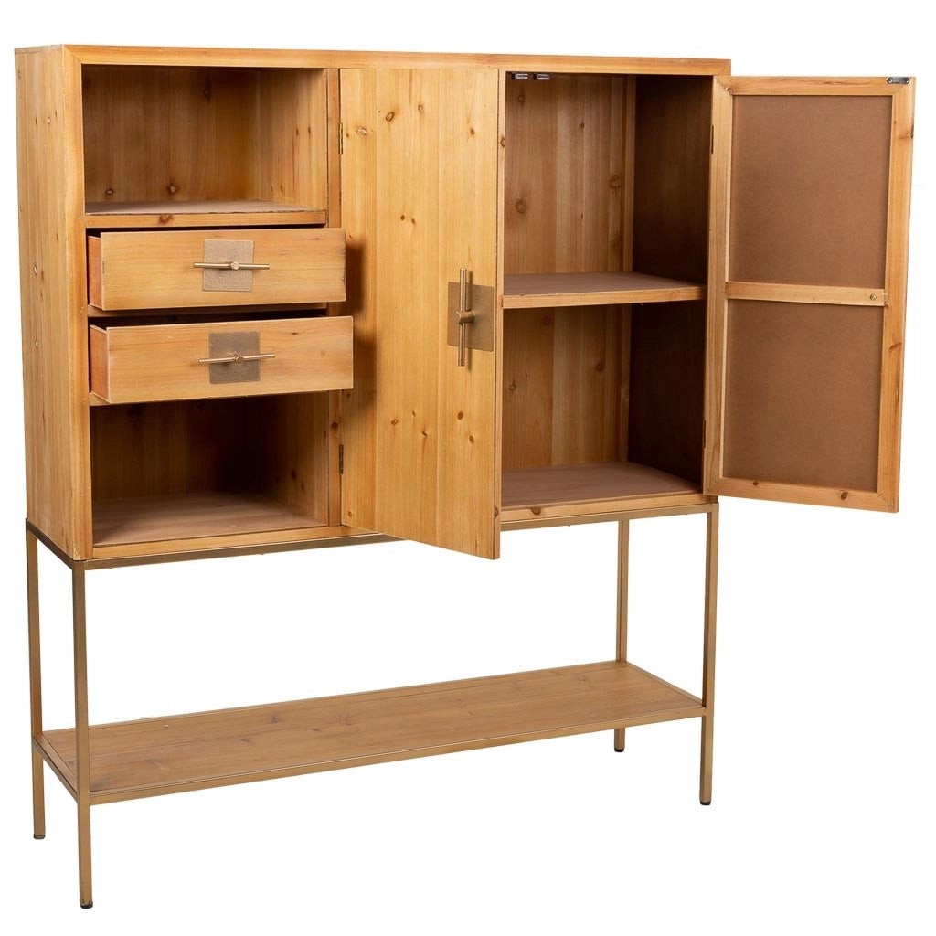 Credenza in legno e metallo marrone 120x37,5x139,5h