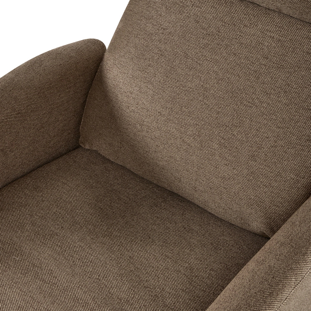 Poltrona Reclinabile Retrò con Schienale Regolabile in Tessuto marrone stile Design Retrò