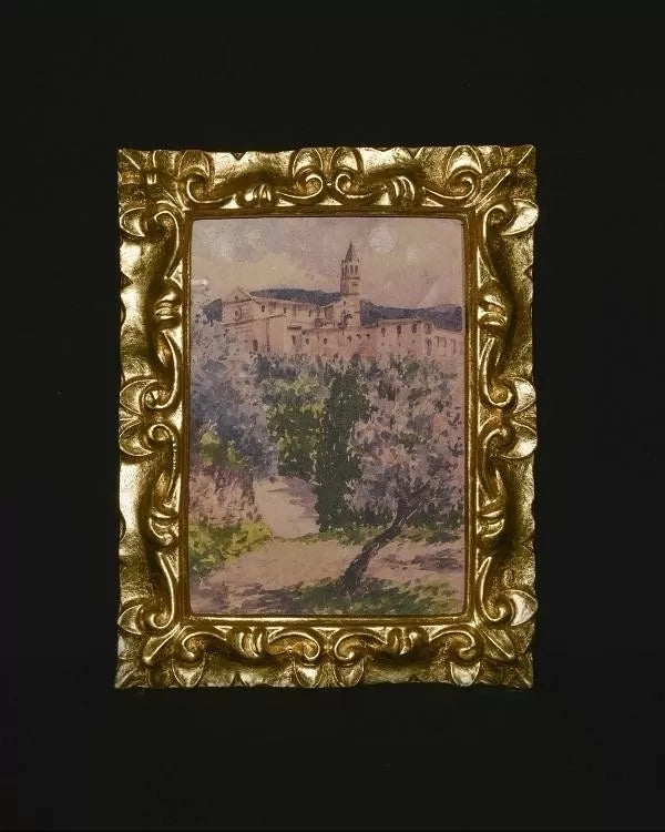 Mobili2g - portafoto in foglia oro rettangolare- misure: l.12 x h.14 x p.2