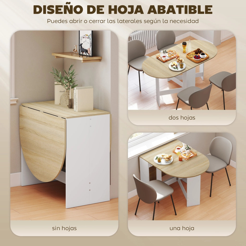 Tavolo da pranzo allungabile pieghevole ¨C Minimal ¨C Legno effetto rovere 163x80x75 cm