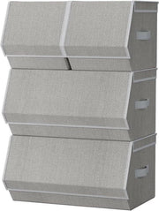 Scatole di archiviazione in metallo con coperchi - cassetti per abbigliamento - chiusure magnetiche - contenitore per abbigliamento - metallo - libretti per abbigliamento - colore grigio chiaro