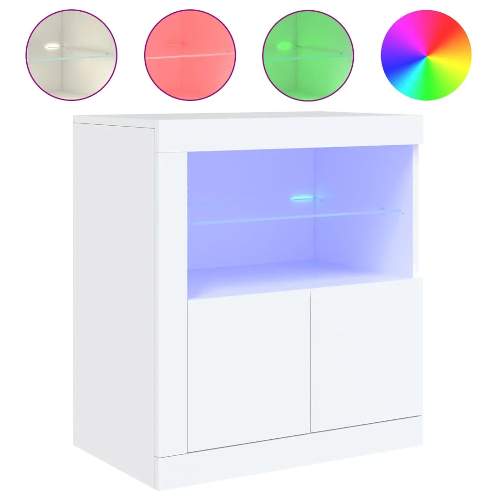 Credenza con Luci LED Bianca 60,5x37x67 cmcod mxl 134279