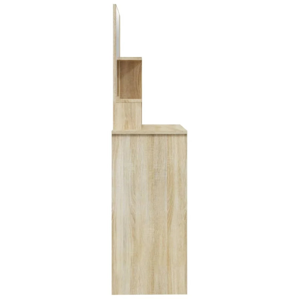 Toletta dal design contemporaneo con specchio 86,5 x 35 x 136 cm beige 02_0006294