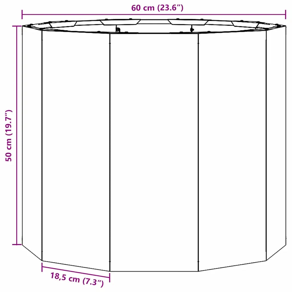 Fioriera Ruggine-Vaso-Contenitore per Piante 60 x 60 x 50 cm