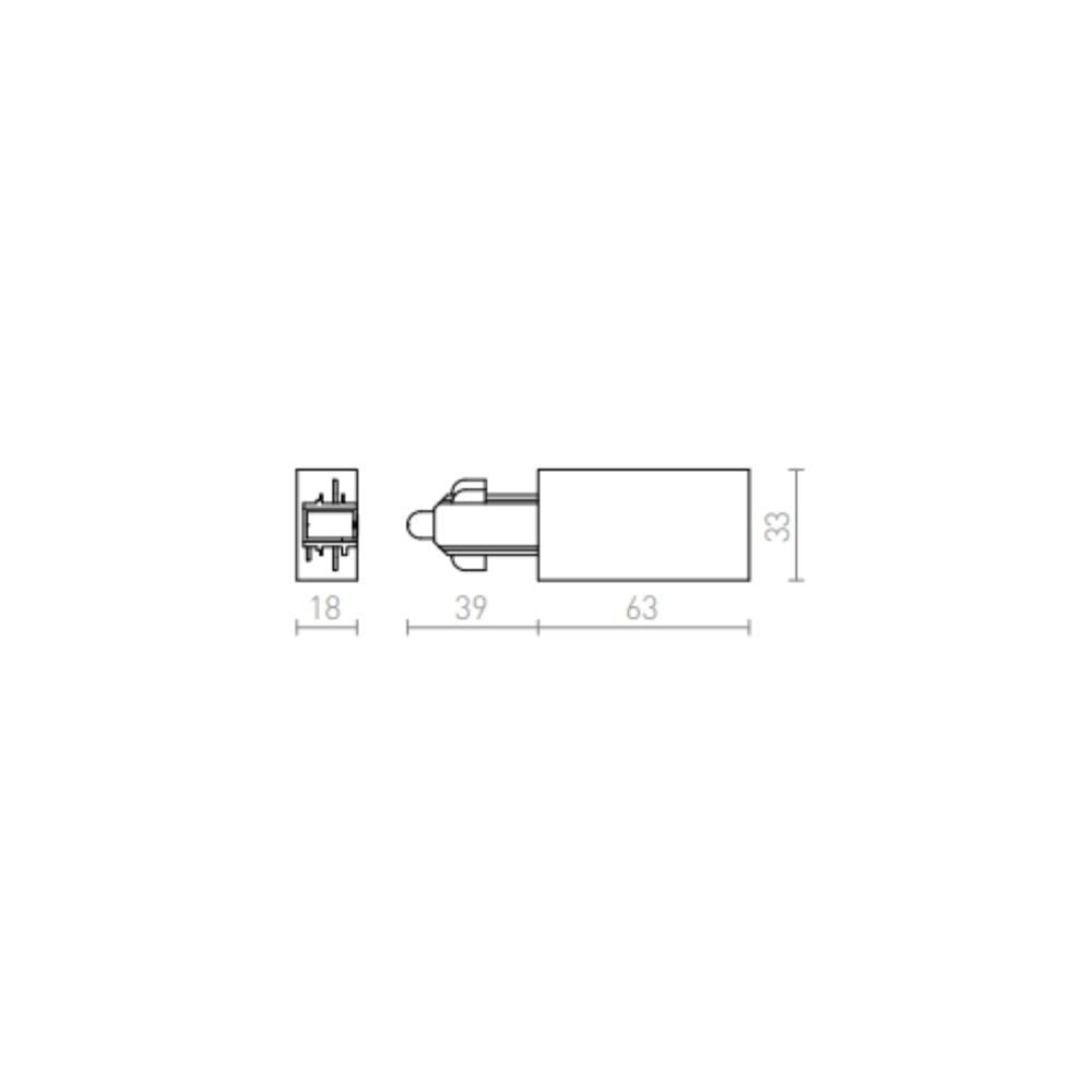 2pz. alimentazione destra grigio argento  230V