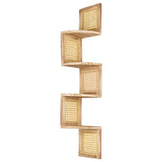 Scaffale angolare moderno a parete 4 ripiani in legno a 4 ripiani stile moderno