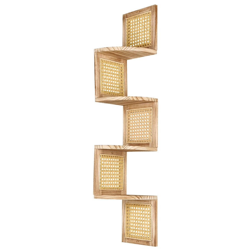 Scaffale angolare moderno a parete 4 ripiani in legno a 4 ripiani stile moderno