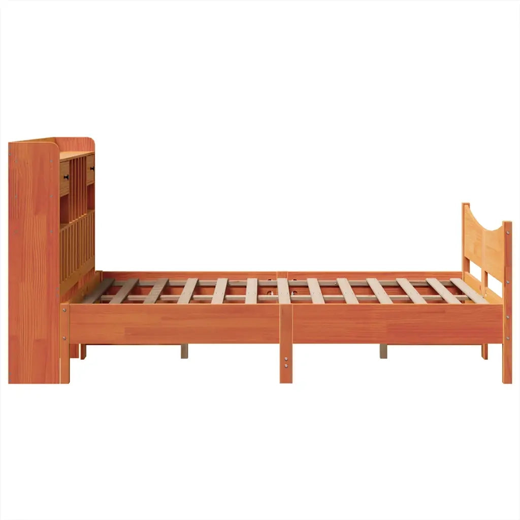 Letto senza Materasso Marrone Cera 135x190 cm in Legno di Pino 3323394