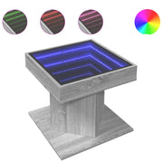 Tavolino salotto | Tavolino da caff¨¨ | Tavolino da Soggiorno con LED Grigio Sonoma 50x50x45 cm Multistrato