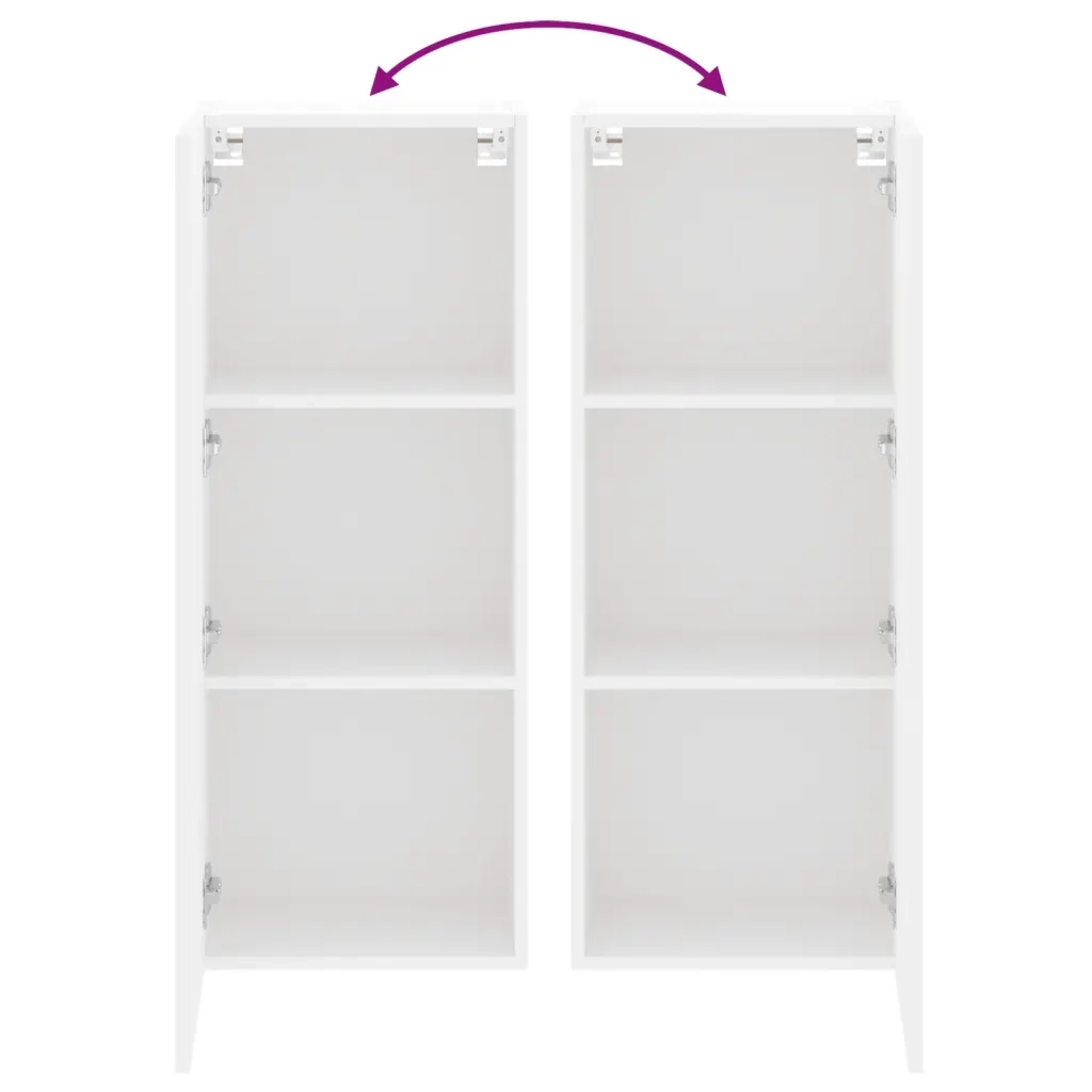 Mobile TV a Parete Bianco 40,5x30x102 cm in Legno Multistrato