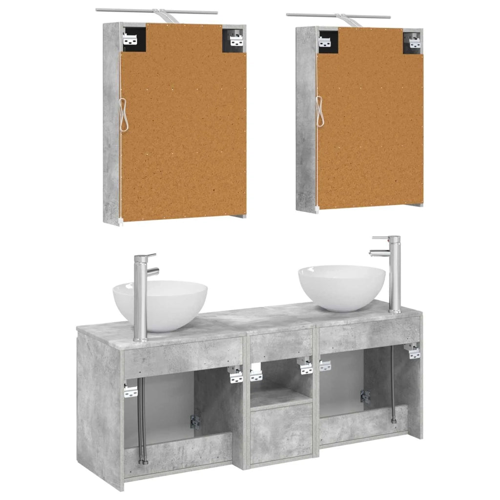Set di Armadi da Bagno 5 pcs Grigio Cemento 50 x 14,5 x 70 cm 3406354