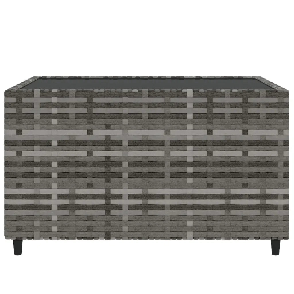 Tavolino Quadrato da Giardino Grigio 50x50x30cm in Polyrattan