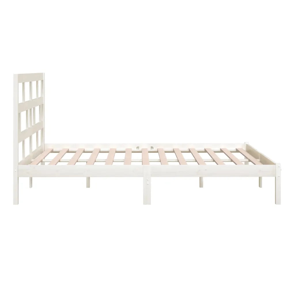 Giroletto-Struttura Letto Bianco in Legno Massello di Pino 200x200 cm 428075