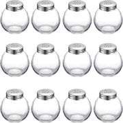 Contenitore per sale, 12 unità, capacità: 50 ml, vetro/inox, Roma, argento/trasparente