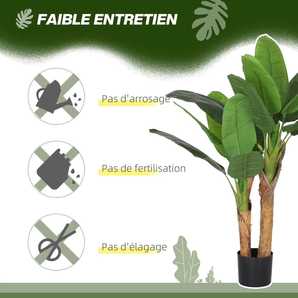 Pianta artificiale banano 120 cm ¨C zephmum ¨C verde vaso decorazione