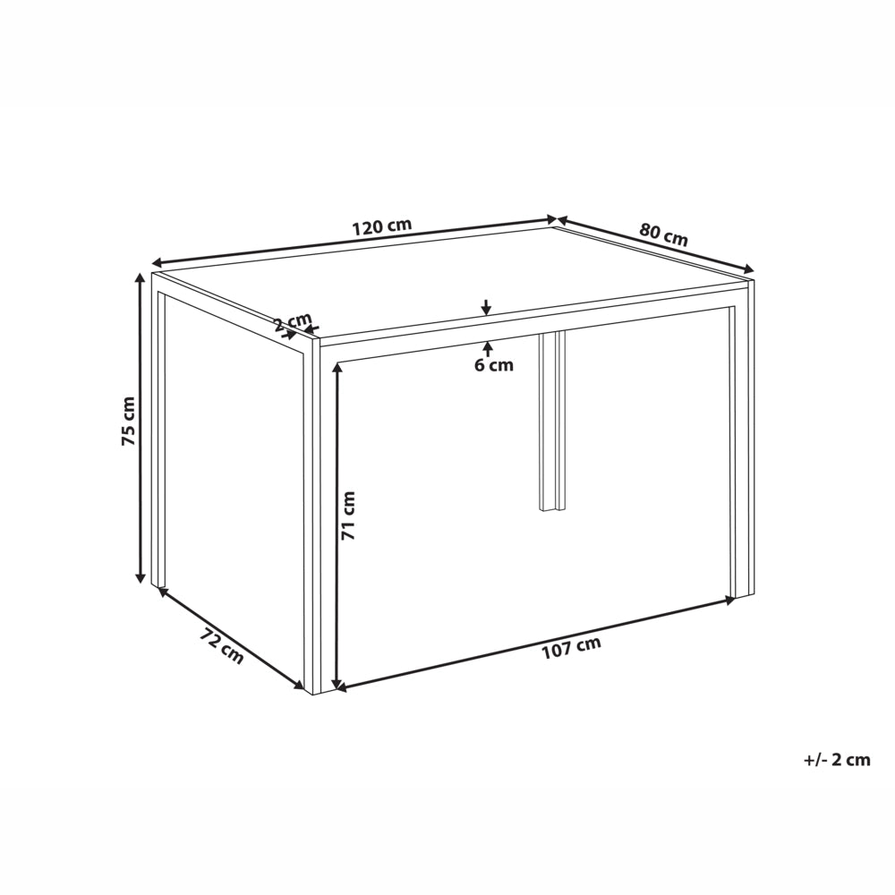 Tavolo da pranzo moderno in MDF e metallo 120 x 70 cm Mobili per il soggiorno Marrone chiaro e bianco