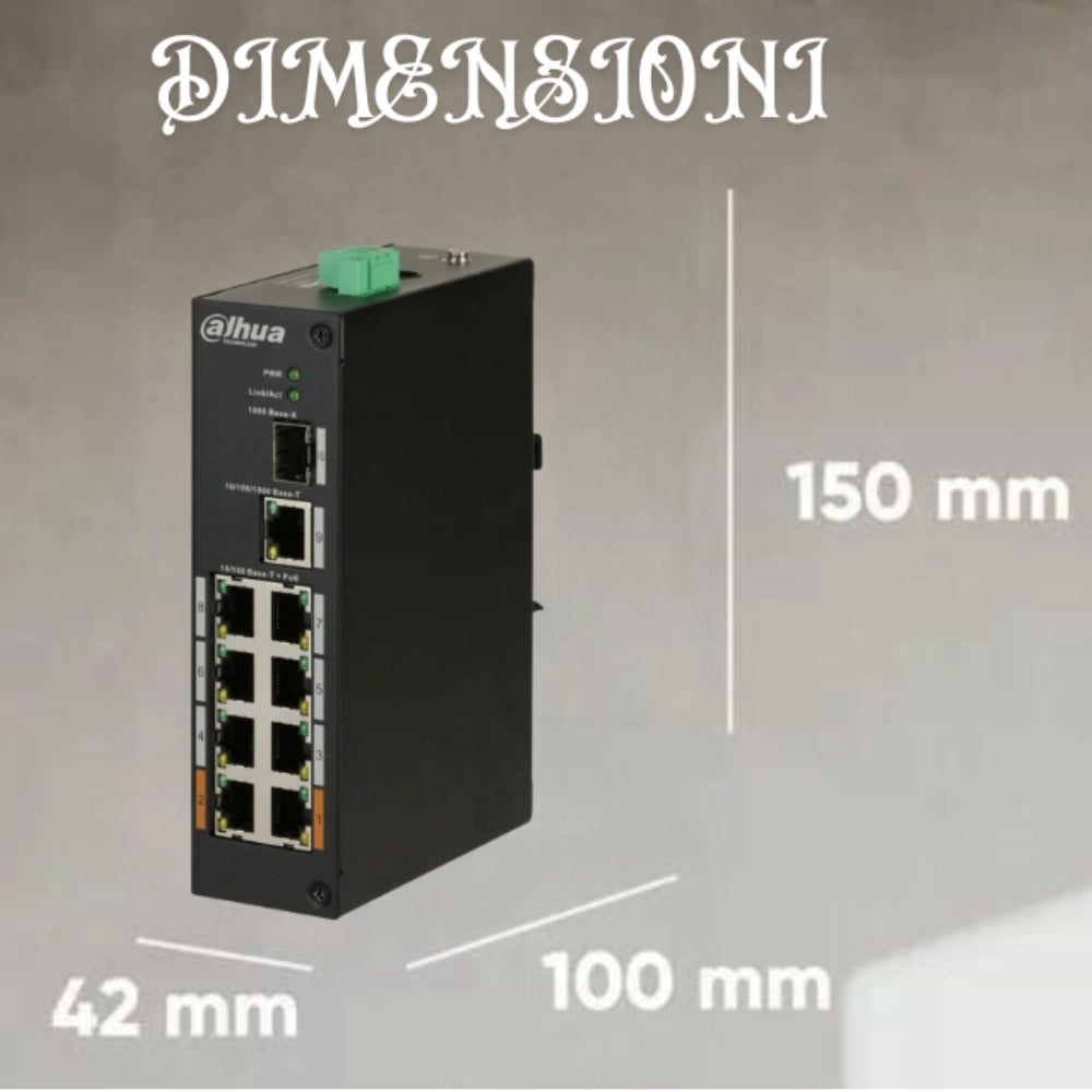 Dahua switch unmanaged desktop 10 porte poe bt 90w