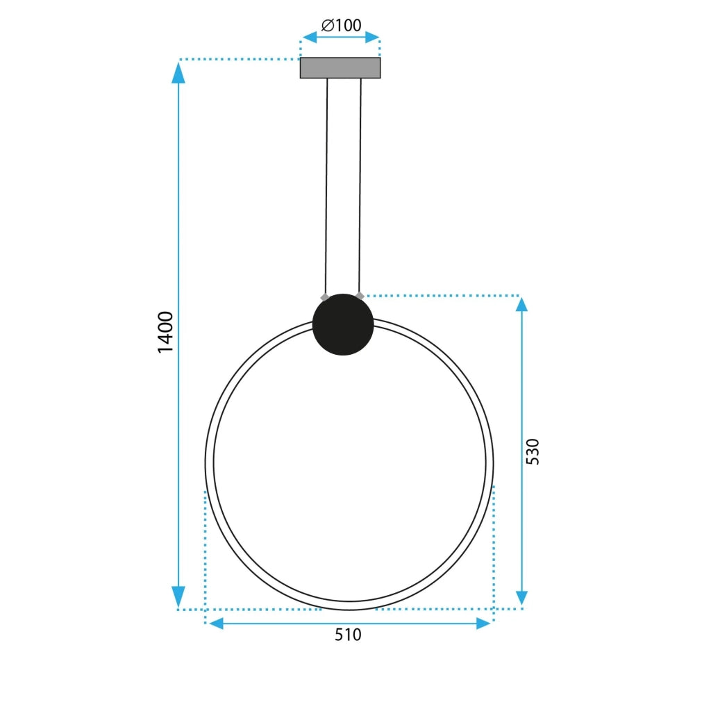 Lampada Da Soffitto Led App1398-cp Black 50cm