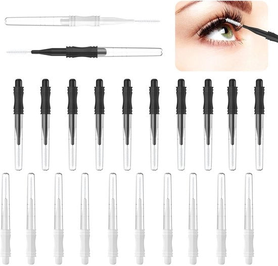 Kit di pennelli per sopracciglia 20 pezzi - Pennello microborstoli - Spoolie - Pennello per ciglia - Accessorio per trucco portatile per laminazione