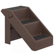Scaletta per Cani e Gatti 53x30,5x36,5 cm con 3 Scalini Antiscivolo in PP e EVA Marrone