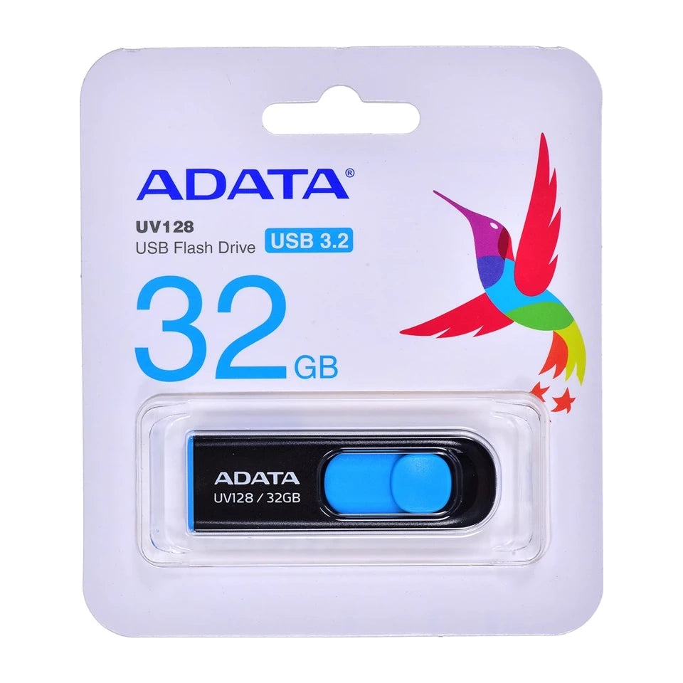 Chiavetta USB ADATA DashDrive UV128 da 32GB USB Tipo-A 3.2 Gen 1 (3.1 Gen 1) Nero, Blu