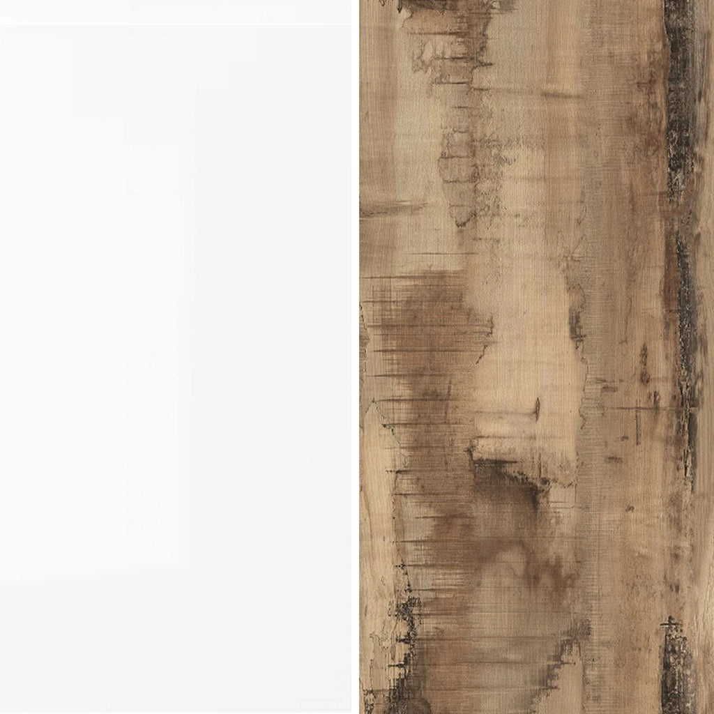 WHOUS Tavolino da caffè Corona con 1 vano contenitivo bianco e acero pereira 90x60x40 cm
