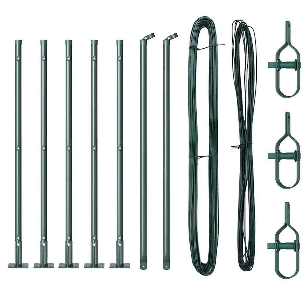 Palo della recinzione 7 pcs Verde Acciaio 42004286