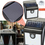 Trade Shop - Faro Faretto Pannello Solare Sensore Movimento E Crepuscolare 4 Led Per Esterno -