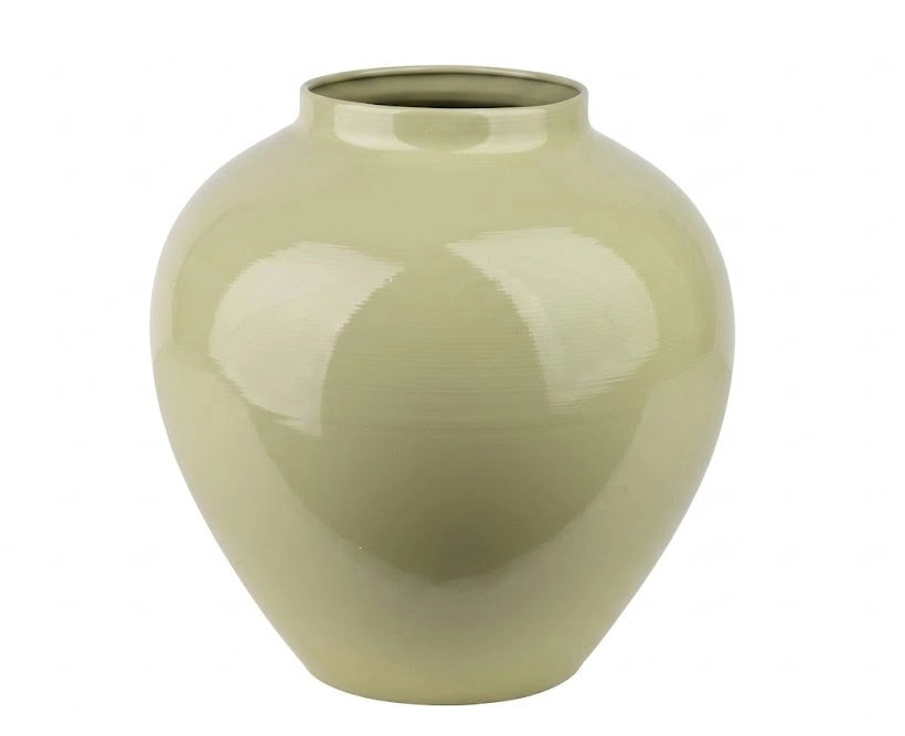 Vaso metallo Mondex Roger 14x28x28 cm verde salvia 1 pz