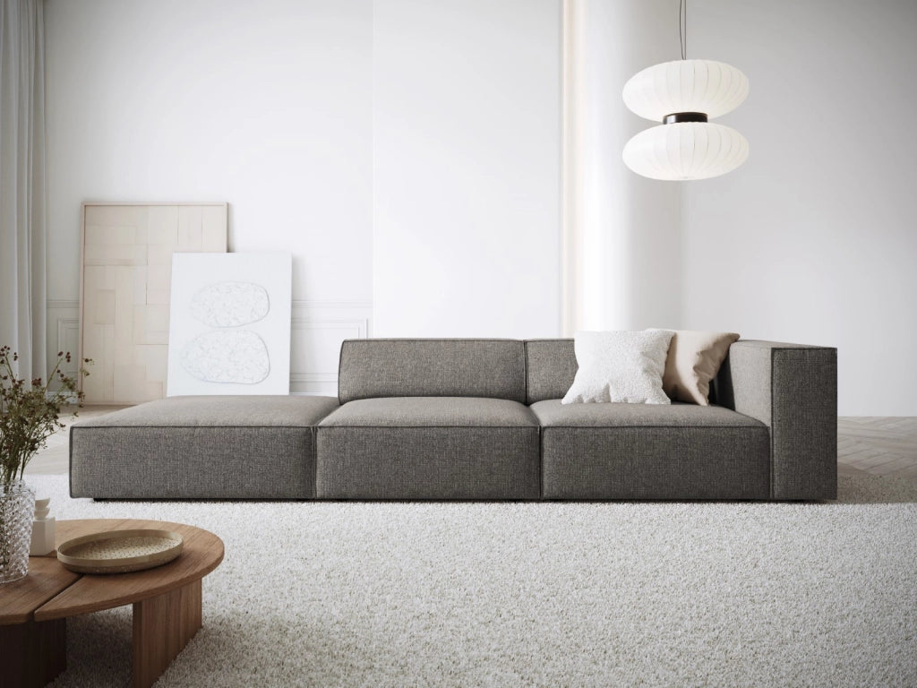 Cosmopolitan Design - Divano sinistro "Arendal" 4 posti in ciniglia grigio 