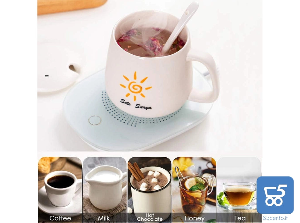 Scalda Tazza USB da caffè Bevande Piastra Riscaldante Impermeabile Temperatura costante 55 ° per Uso Domestico o in Ufficio con Interruttore Termico Smart Touch copia
