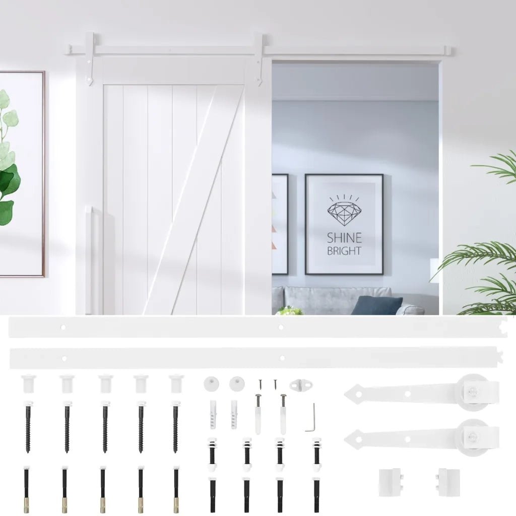 Kit Accessori per Porta Scorrevole 200 cm in Acciaio Bianco CFW5821332