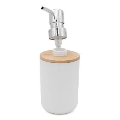 Set completo accessori bagno da appoggio in abs bianco e bambù Surf
