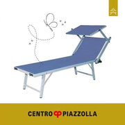 LETTINO PRENDISOLE DA GIARDINO IBIZA BLU CON TETTUCCIO 186X59X36 CM
